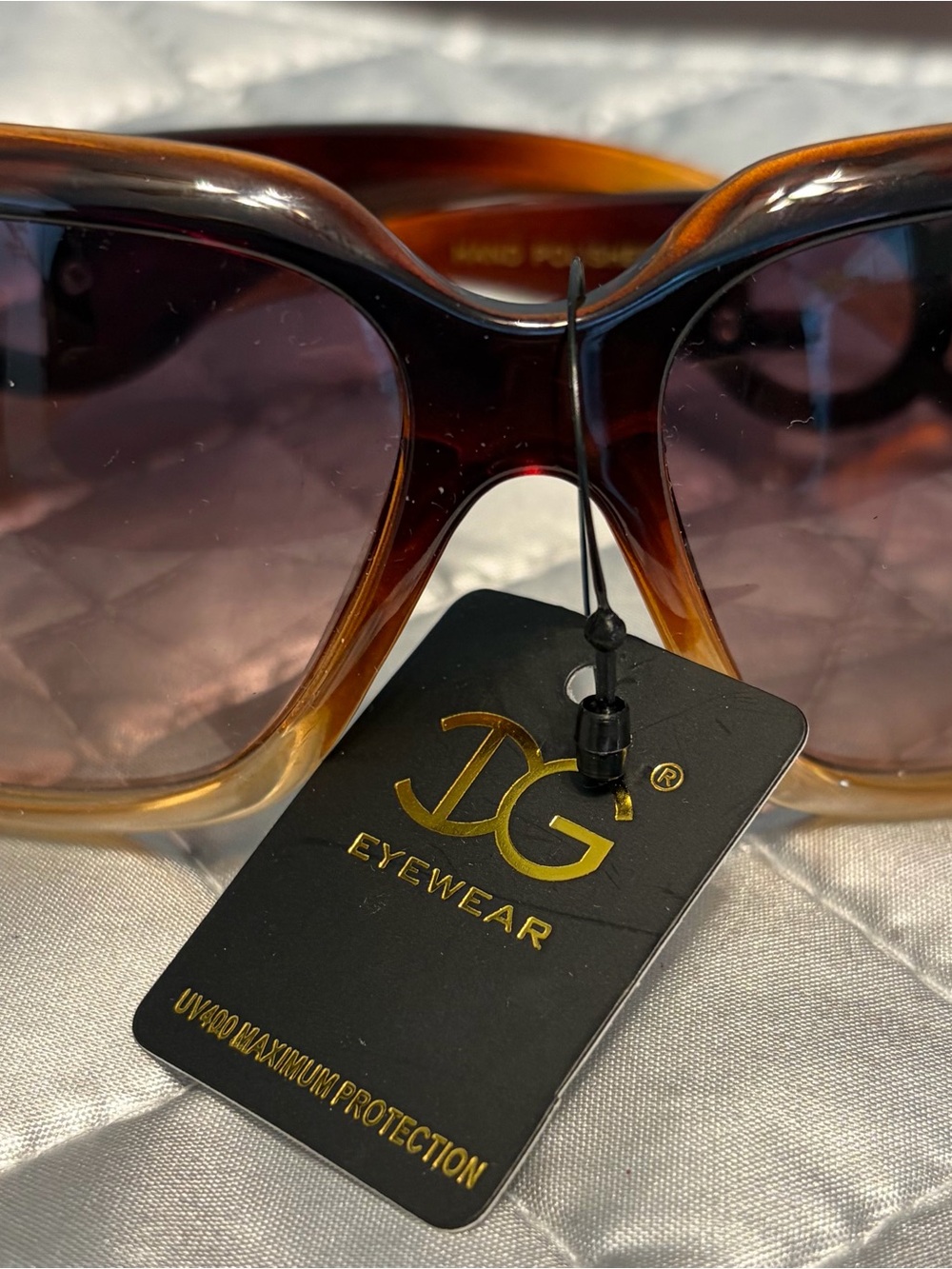 DG Eyewear Women's Gradient Brown Sunglasses Rectangle